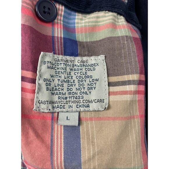 Castaway Nantucket Spinnaker Corduroy Navy Blazer Sport Coat Large - Picture 8 of 12